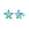 925 Sterling Silver Enamel White Gold Plated Earrings