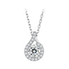 925 Sterling Silver Moissanite Necklace with CZ, 400mm Length, 15x10mm Pendant for Women