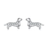 925 Sterling Silver Earrings with Pavé Setting and White Gold Plating for Women