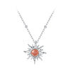 925 Sterling Silver Necklace with Natural Golden Sunstone, 40+5cm, Plated White Gold for Women