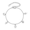 925 Sterling Silver Bracelet with Plated White Gold and Pavé Setting CZ