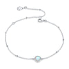 925 Sterling Silver Opal Bracelet for Women - Adjustable Size, Translucent Color
