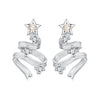 925 Sterling Silver Earrings with White Gold Plating and CZ