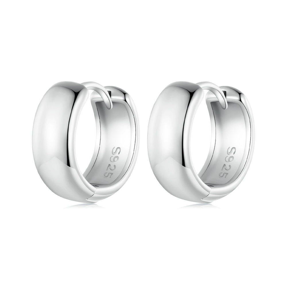 925 Sterling Silver Platinum Plated Earrings 11x5mm for Women
