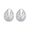 925 Sterling Silver White Gold Plated Pave Setting CZ Earrings 13*6mm for Women
