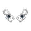 925 Sterling Silver Earrings with Pavé Setting CZ, Oxidized Silver, Size 0.8*1.5cm for Women