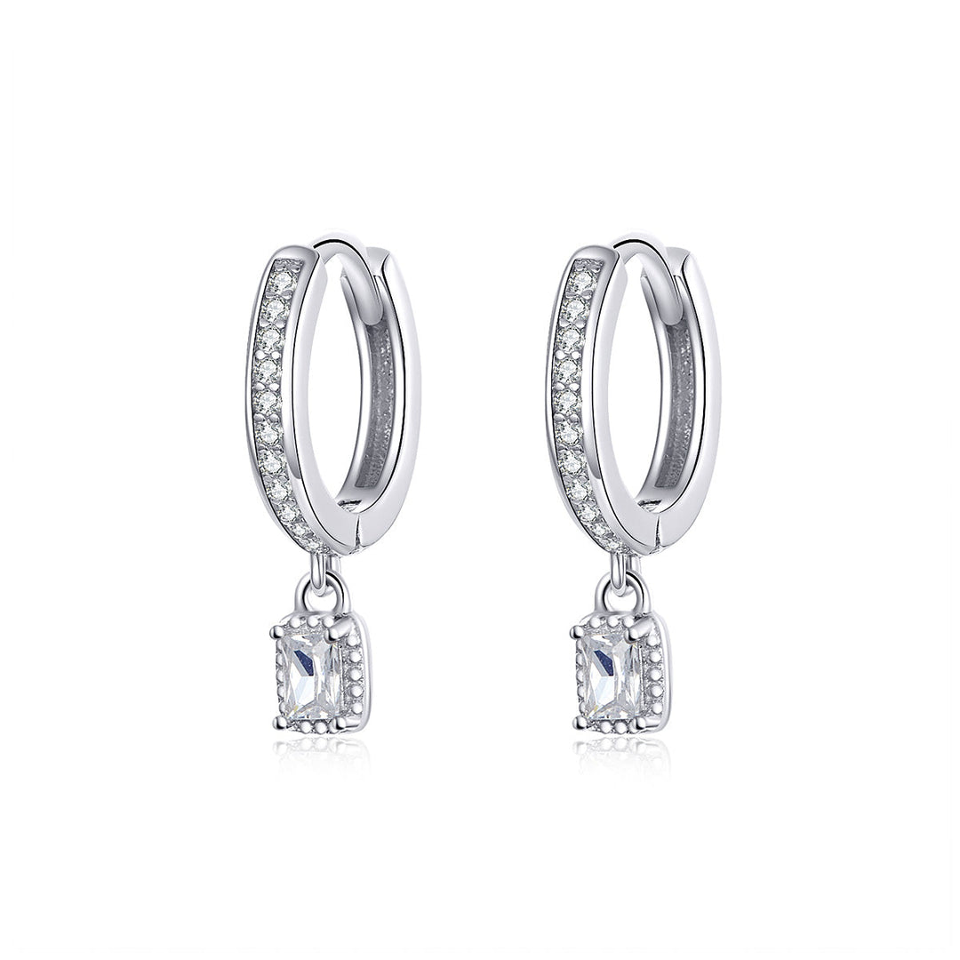 925 Sterling Silver 1.7cm Pavé Setting CZ Earrings