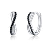 925 Sterling Silver Earrings 1.3*0.4cm with Pavé Setting CZ for Women