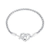 925 Sterling Silver 3.0mm Plated Platinum Bracelet Size 17.0 for Women
