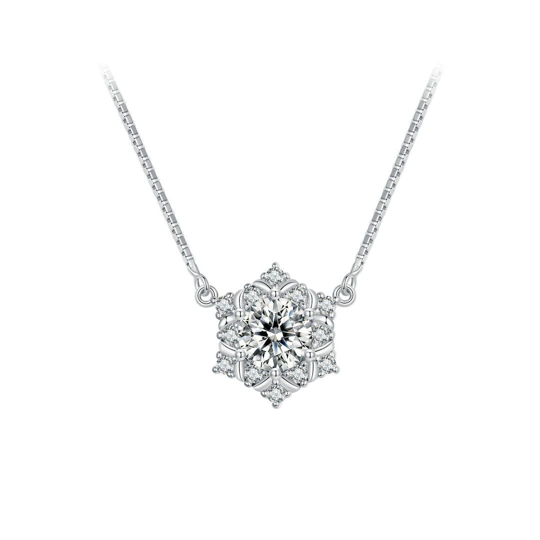 925 Sterling Silver Necklace with Pavé Setting CZ - Length 400+50mm - Women