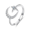 925 Sterling Silver Moissanite 0.25cm White Gold Plated Ring - Size E for Women