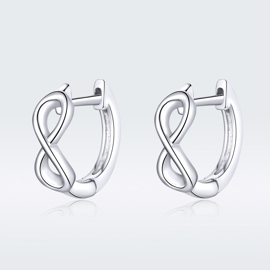 925 Sterling Silver Earrings - 1.2*0.4cm, Platinum Plated for Women