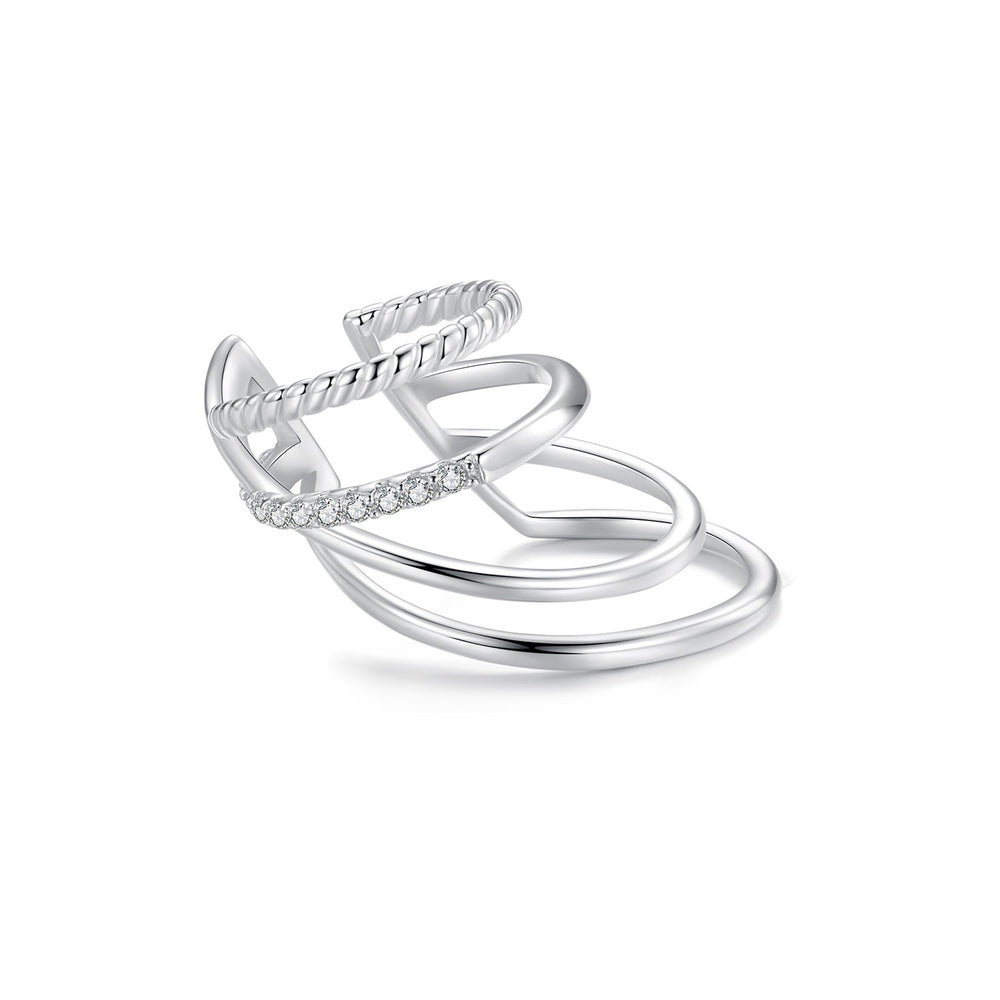 925 Sterling Silver Earrings with CZ and White Gold Plating