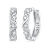 925 Sterling Silver Earrings with Platinum Plating and CZ - Stylish and Elegant Design for Women