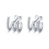 S925 Sterling Silver Platinum Plated Pavé Setting CZ Earrings