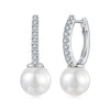 925 Sterling Silver Moissanite 0.15 Carat Earrings with Quality Shell Pearl for Women