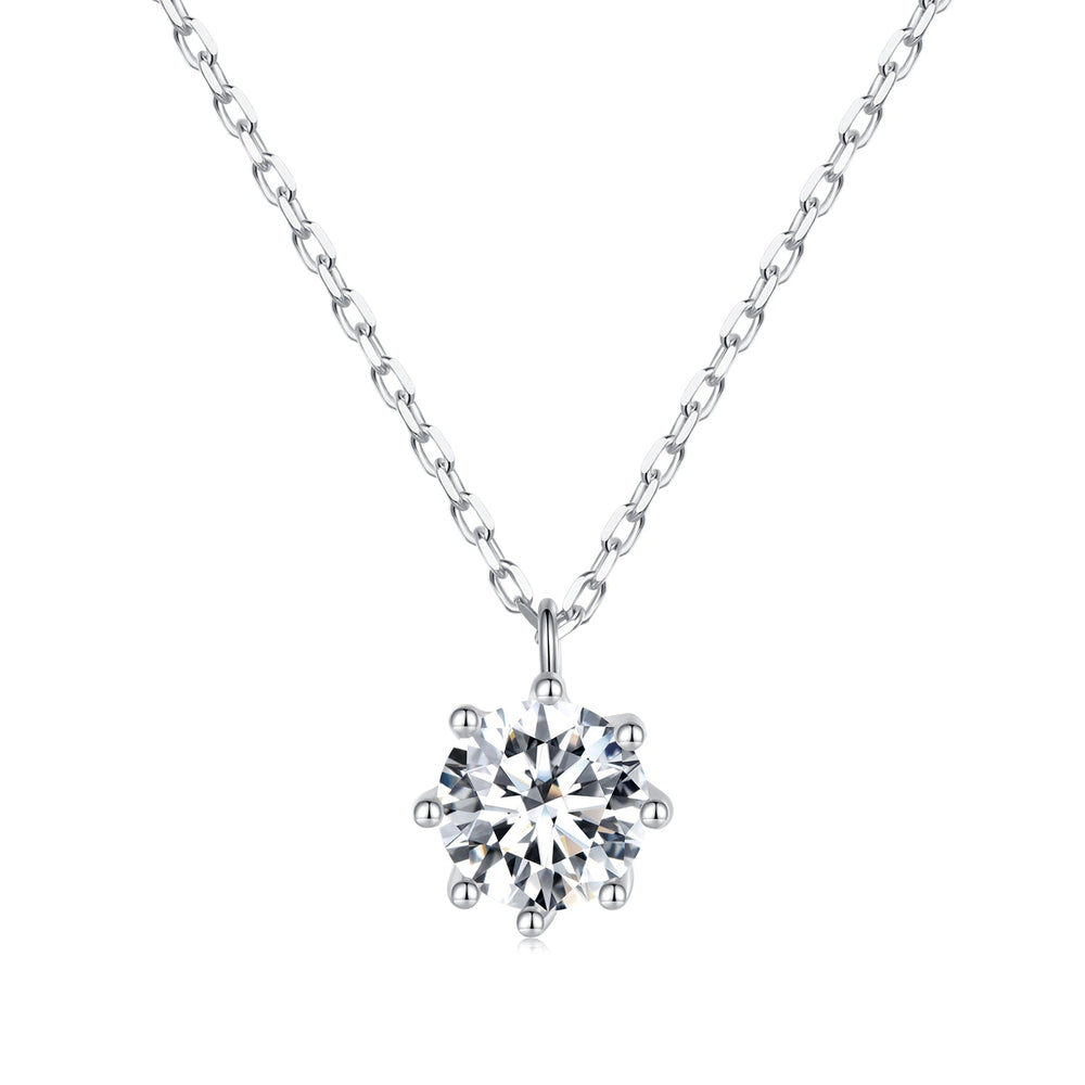 925 Sterling Silver Plated Platinum Moissanite Necklace 39+5cm for Women