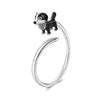925 Sterling Silver Enamel Oxidized Silver Ring for Dogs