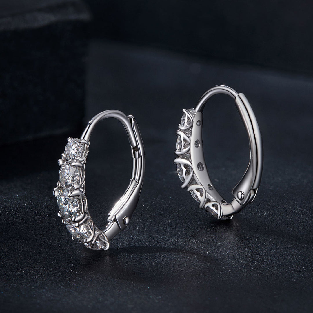 925 Sterling Silver Moissanite Earrings 13*4mm for Women