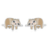 925 Sterling Silver Enamel Oxidized Earrings for Women, 0.7*1.2cm