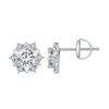 925 Sterling Silver 5.0mm Moissanite Earrings with CZ, 1.0cm for Women