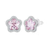 925 Sterling Silver Earrings with Pavé Setting CZ and Transparent Glass for Women