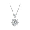 925 Sterling Silver Moissanite Necklace with Pavé Setting in Platinum, 450mm, for Women