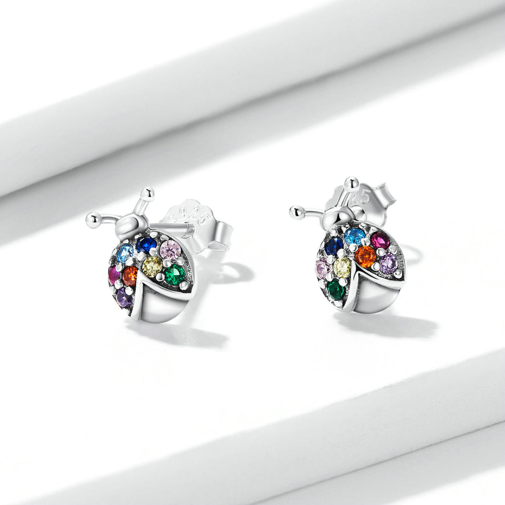 925 Sterling Silver Earrings with Oxidized Finish and Pavé Setting CZ