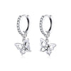 S925 Oxidized Silver Pavé Setting CZ Earrings for Women