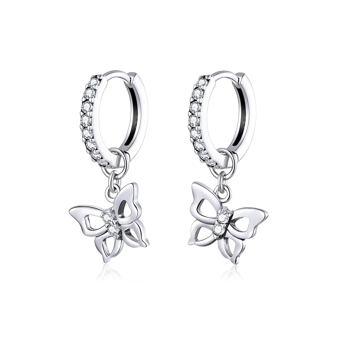 S925 Oxidized Silver Pavé Setting CZ Earrings for Women