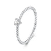 925 Sterling Silver Moissanite Ring Size 6 Plated White Gold