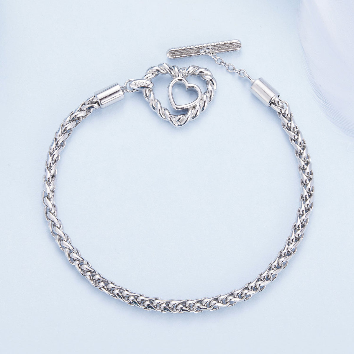 925 Sterling Silver 3.0mm Plated Platinum Bracelet Size 17.0 for Women - изображение 5 из 7