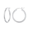 925 Sterling Silver Plated Platinum Earrings 24x2mm for Women