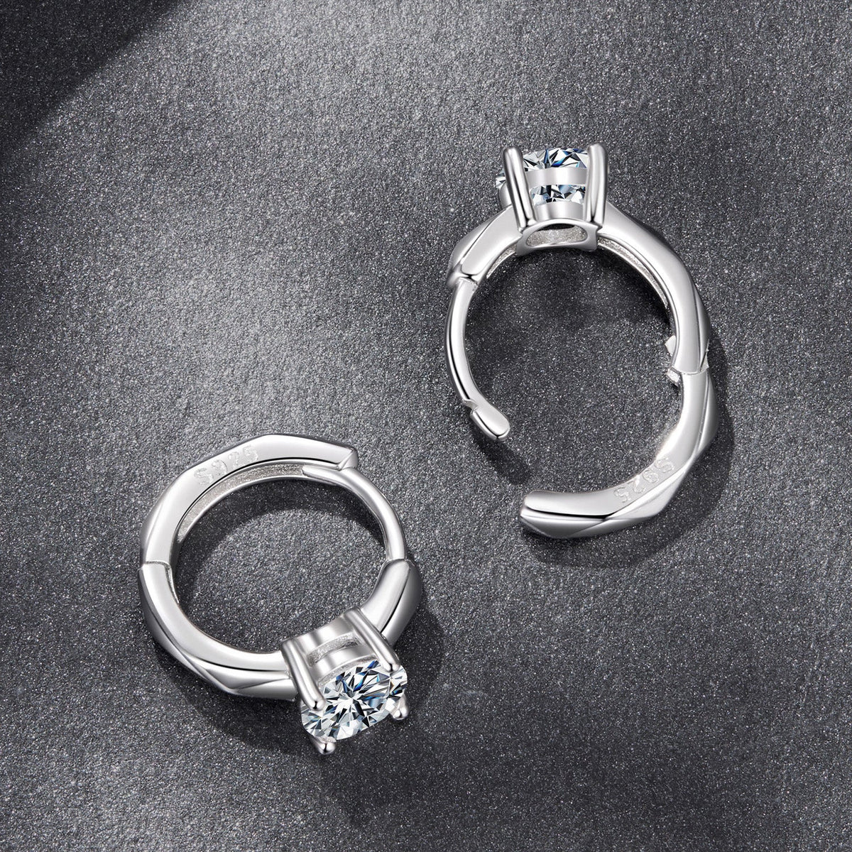 925 Sterling Silver Moissanite 0.50 Carat Earrings for Women
