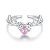 925 Sterling Silver White Gold Plated Bow-Knot Ring with CZ for Women