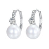 925 Sterling Silver Earrings with Quality Shell Pearl and CZ for Women