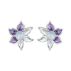 925 Sterling Silver Earrings with Enamel and Transparent Glass for Women
