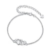 925 Sterling Silver White Gold Plated Chain Bracelet for Women