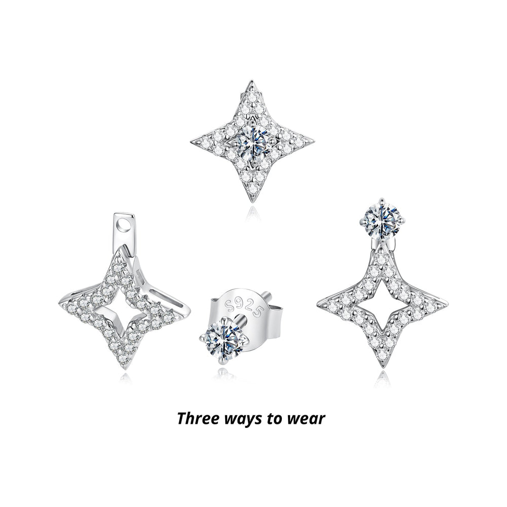 925 Sterling Silver Moissanite 0.1ct Earrings for Women