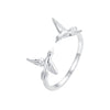 925 Sterling Silver Ring with White Gold Plating, 1.5mm Width