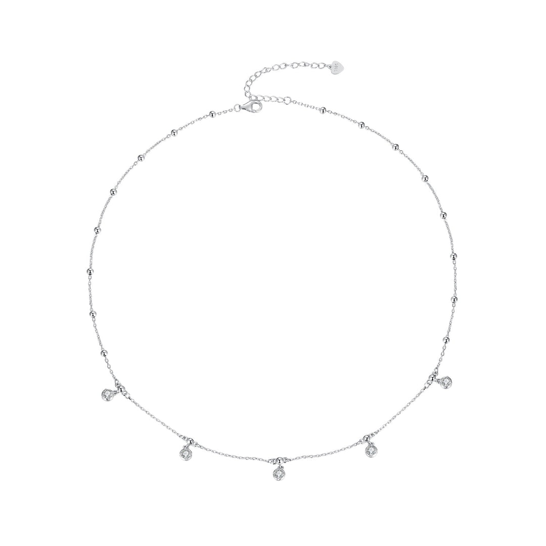 925 Sterling Silver 3mm Moissanite Necklace for Women
