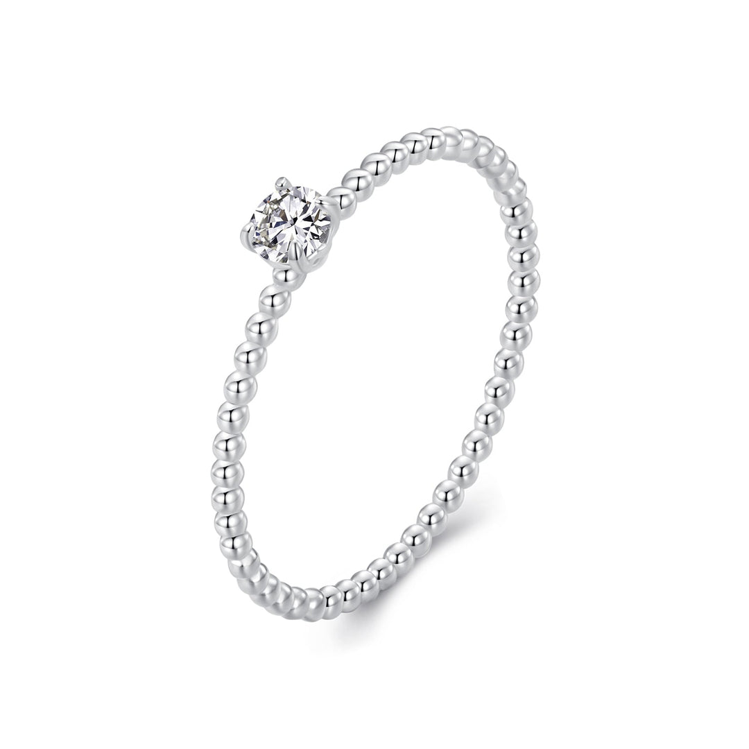 925 Sterling Silver 3mm Moissanite Ring for Women - Size 6