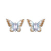 925 Sterling Silver Earrings with Enamel and Pavé Set CZ, 7x10mm, White Gold Plated for Women