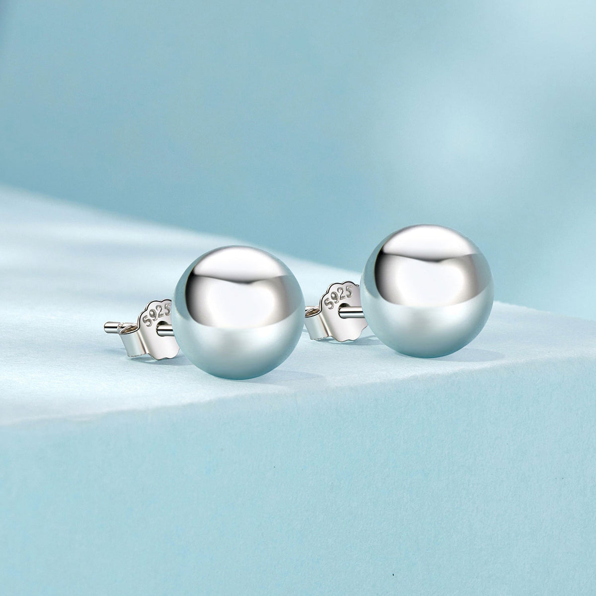 925 Sterling Silver Plated White Gold Earrings - 10mm for Women - image 6 of 7
