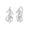 925 Sterling Silver Earrings with White Gold Plating and CZ