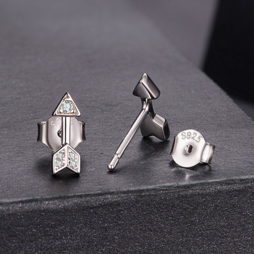 925 Sterling Silver 0.08ct and 0.12ct Moissanite Earrings in White Gold for Women