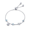 925 Sterling Silver Adjustable Bracelet for Women - 22cm