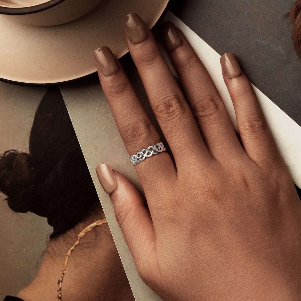 Anillo de 925 Plata Esterlina y Oro Blanco de 0,5 cm Talla 6.0