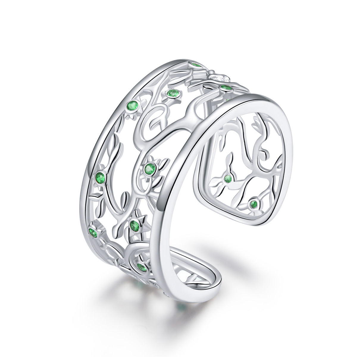 Anillo de plata de ley 925 con pavé de circonitas cúbicas