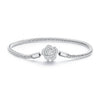 925 Sterling Silver Bracelet with Pavé Setting CZ, 17cm for Women